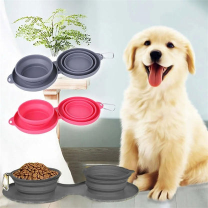 Ham's Foldable Double Pet Bowl - hams-hop.com