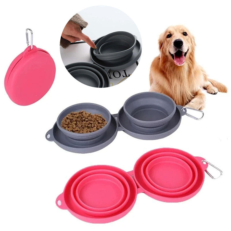 Ham's Foldable Double Pet Bowl - hams-hop.com