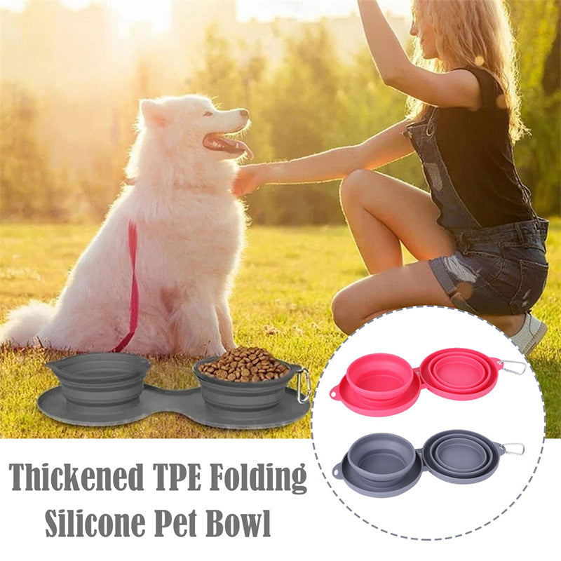 Ham's Foldable Double Pet Bowl - hams-hop.com